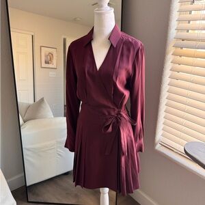 Jason Wu Burgundy Long Sleeve Dress